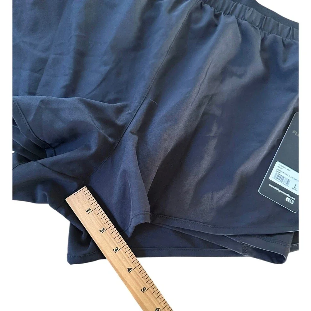90 Degree by Reflex Women's Lightstreme 2 in 1 Olympus Running Shorts Sz L Black